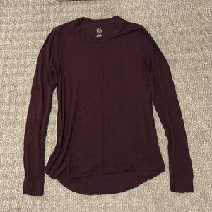 Aerie Soft Loose Long Sleeve Maroon Top